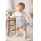 Calamaro Light Blue Check Romper Set