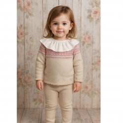 Mayoral Beige Knitted Jumper With Dog Design
