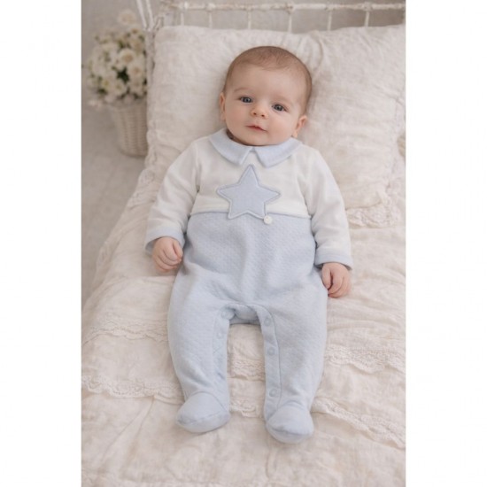 Deolinda blue quilted star babygrow