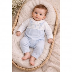 Deolinda Boys Blue Dotted All In One with Hot air ballon design