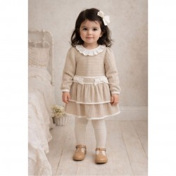 Deolinda beige cable knit dress