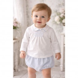 Deolinda Velour Jam Pant Set With Rabbit Collar In Pink Or Blue