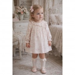 Deolinda White And Pink Smock Dress With Knickers