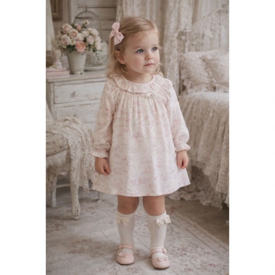 Deolinda White And Pink Smock Dress With Knickers
