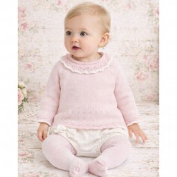Mayoral Pink Knitted Jam Pant Set With TIghts