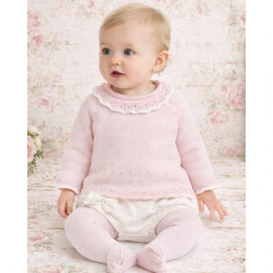 Mayoral Pink Knitted Jam Pant Set With TIghts