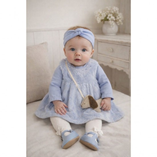 Mayoral Blue Jumper Dress With Dog Detail