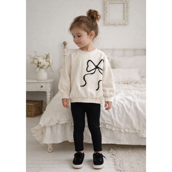 Mayoral Cream Bow Jumper and Leggings Set