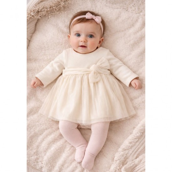 Mayoral Cream Pleated Dress