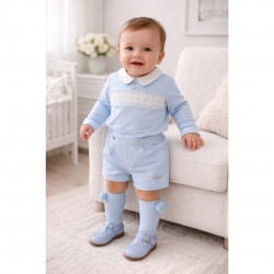 Mintini Baby Baby blue top and short set