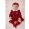Mayoral Red Velvet Dress With Bow Detail