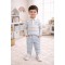 Tutto Piccolo Blue And Beige Polo Shirt Trouser Set