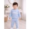 Tutto Piccolo Blue Crew Neck Tracksuit With White Stripe