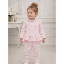 Tutto Piccolo Pink Quilted Top And Leggings Set