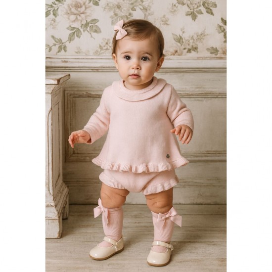 Granlei pink knitted top and short set