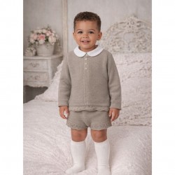 BABIDU BOYS KNITTED 3 PIECE BEIGE