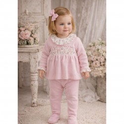 Babidu Girls Knitted Footed Legging Set With Rabbit Detail