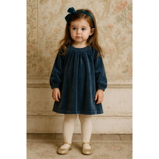 Mayoral Blue Sparkly Smock Dress