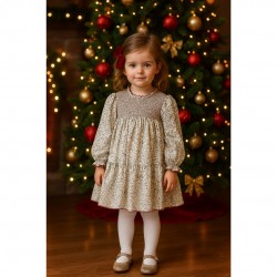 Babidu long sleeve Mistletoe printed dress