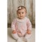 AW PEX PINK VELOUR SMOCKED ROMPER