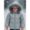 Siver unisex PUFFER COAT WITH HOOD