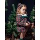 Calamaro Red and Green Tartan Jam Pant Set With Green PomPoms