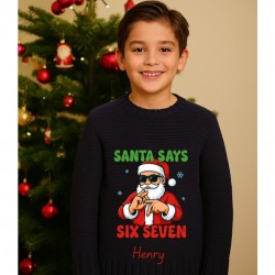 Personalised Boys Santa Says Six Seven Sweatshirt