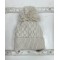 Little Nosh Cream Cable Knit Pom Pom Hat