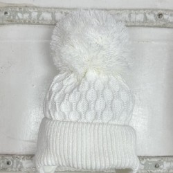 Little Nosh Cream Knitted Pom Pom Hat Little Nosh Cream Knitted Pom Pom Hat