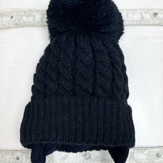 Little Nosh Navy Knitted Pom Pom Hat