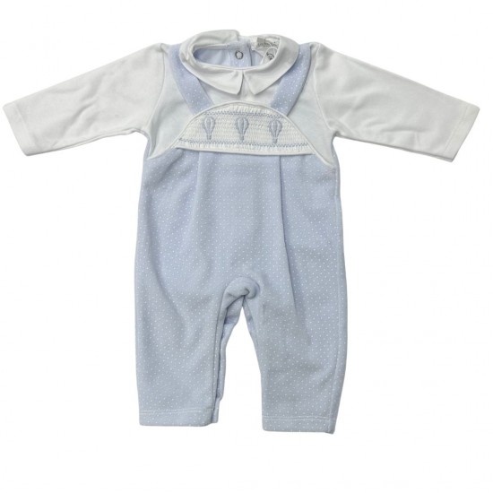 Deolinda Boys Blue Dotted All In One with Hot air ballon design