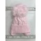 Little Nosh Pink Patterned Knitted Hat With Pom Pom Little Nosh Pink Patterned Knitted Hat With Pom Pom
