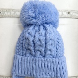 Little Nosh Beige Patterned Knitted Hat With Pom Pom Little Nosh Beige Patterned Knitted Hat With Pom Pom