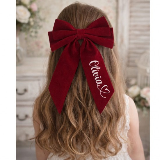 Valentine over size velvet hair bow