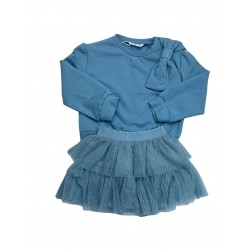Mayoral Blue Jumper With Tulle Skirt