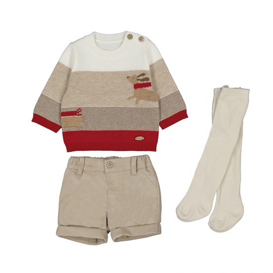 Mayoral Jumper and Shorts Set with Dog Detailing