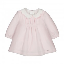 Mayoral Pink Soft Dress With Scallop Collar Mayoral Pink Soft Dress With Scallop Collar