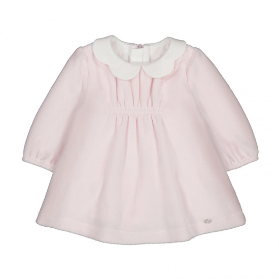 Mayoral Pink Soft Dress With Scallop Collar