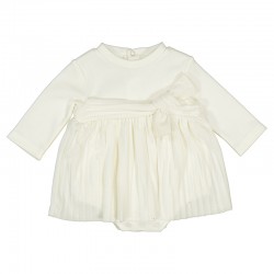 Mayoral Cream Pleated Dress Mayoral Cream Pleated Dress