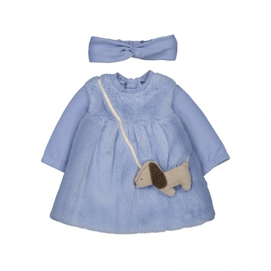 Mayoral Blue Jumper Dress With Dog Detail