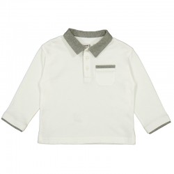 Mayoral Cream Knitted Polo Shirt Mayoral Cream Knitted Polo Shirt