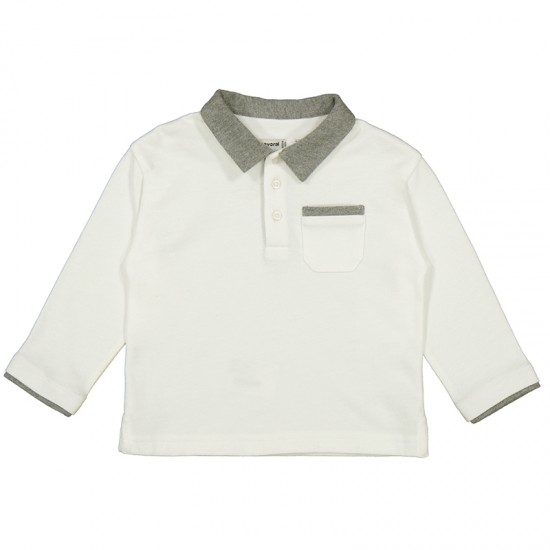 Mayoral Cream Knitted Polo Shirt