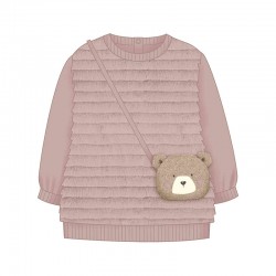 Mayoral Pink Fluffy Jumper Dress With Bag Mayoral Pink Fluffy Jumper Dress With Bag