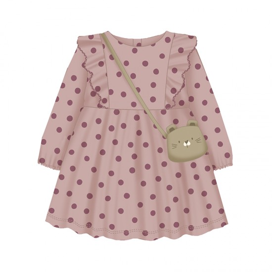 Mayoral Tan Spotty Dress With Bag