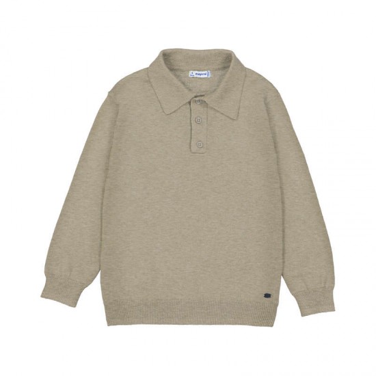 Mayoral Cream Knitted Polo Shirt