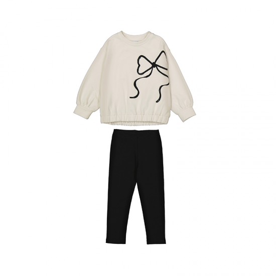 Mayoral Cream Bow Jumper and Leggings Set