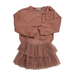 Mayoral Rose Gold Jumper With Tulle Skirt