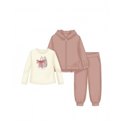 Mayoral Rose Gold Three Piece Velour Tracksuit