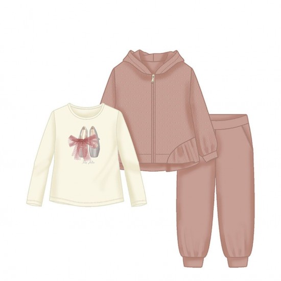 Mayoral Rose Gold Three Piece Velour Tracksuit Mayoral Rose Gold Three Piece Velour Tracksuit