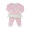 Pink And White Frilled Top And Trouser Set Pink And White Frilled Top And Trouser Set